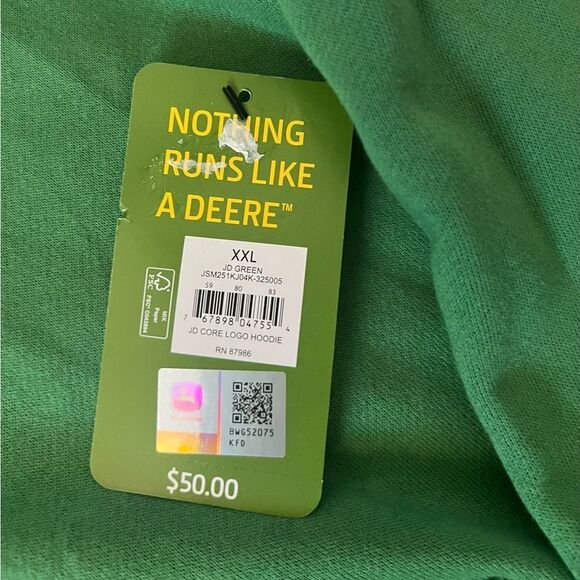 John Deere Core Graphic Logo Hoodie Green - Size XXL - Picture 3 of 8